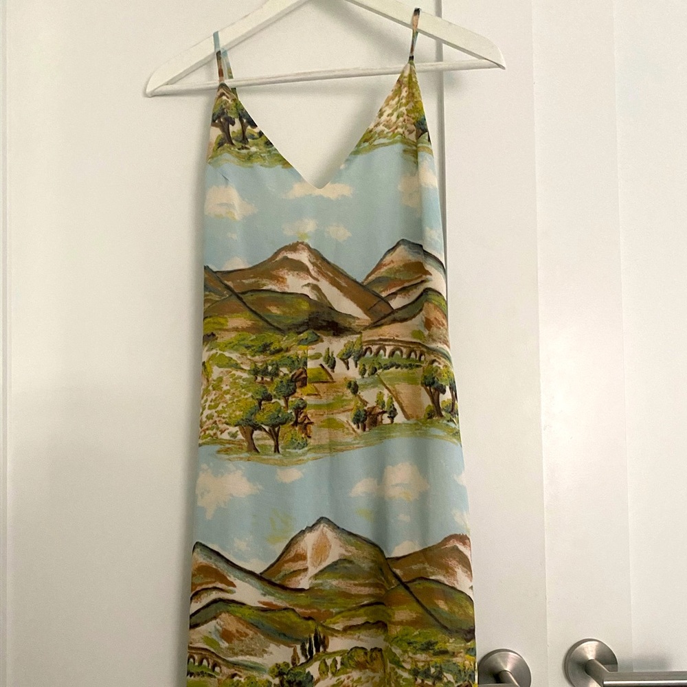 Reformation landscape print midi dress | Size 2